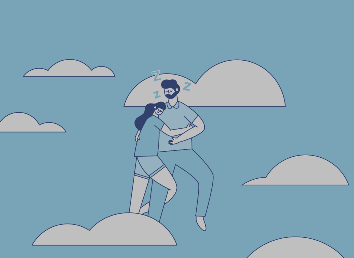 illustration of a couple sleeping