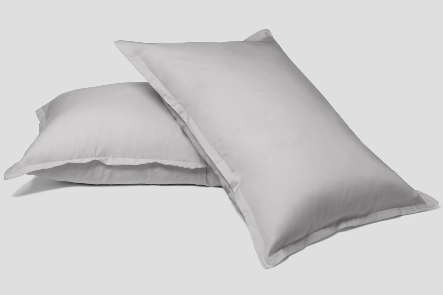 Sateen pillowcases, gray