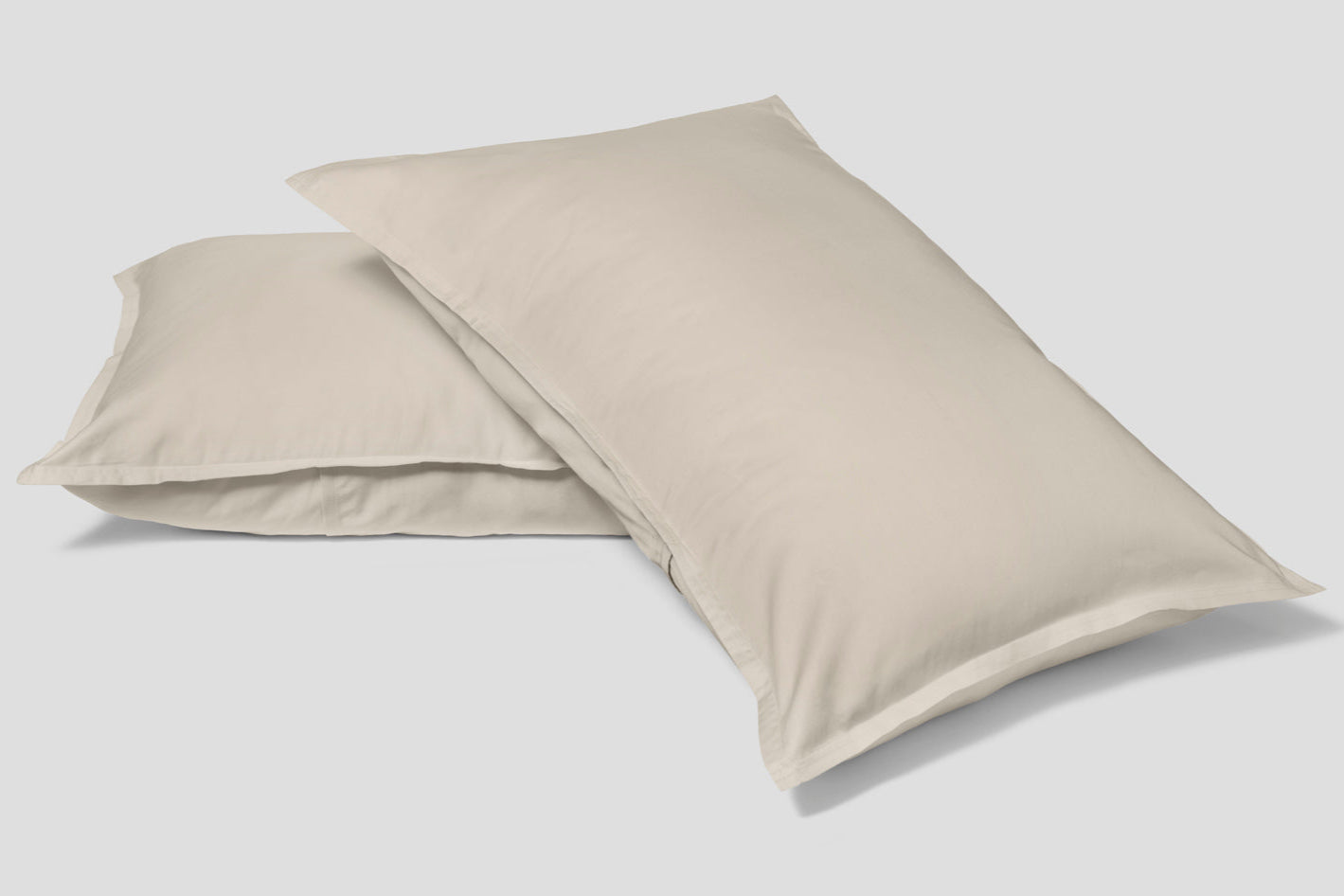 Sateen pillowcases, oatmilk