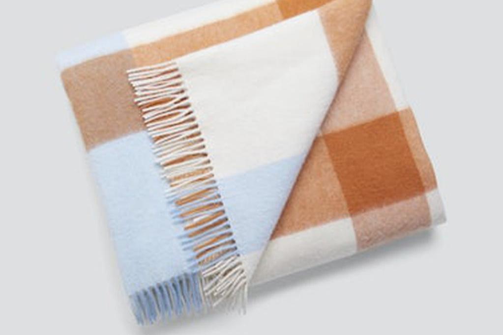 Bold Plaid Throw blanket, autumn, folded