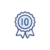 icon of a ribbon with the number 10 in the center