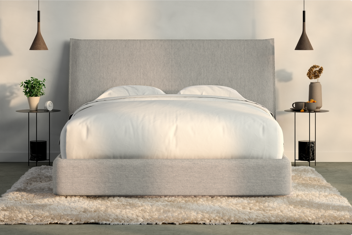 Haven Bed Frame, gray, front view