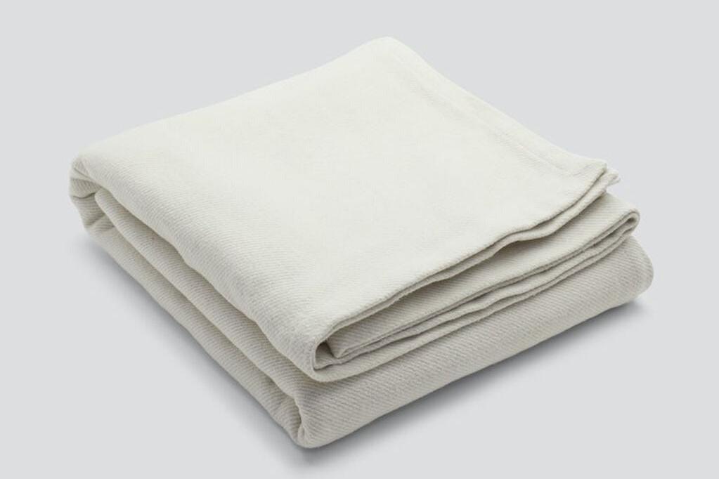 Cozy Woven Blanket, cream, folded