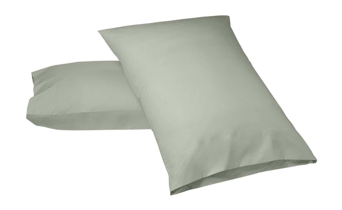Percale Pillowcase Set, eucalyptus green
