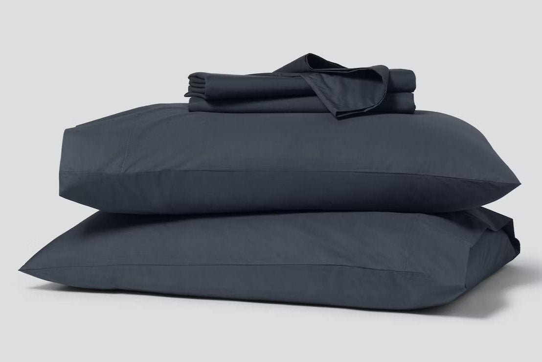 Percale sheet set, indigo