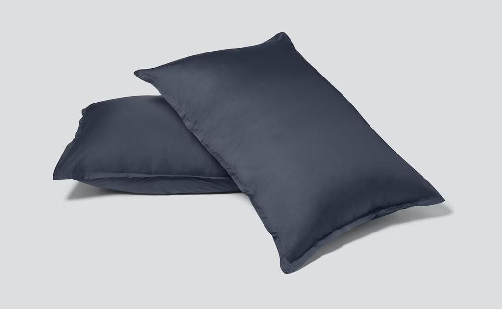 Sateen pillowcases, indigo