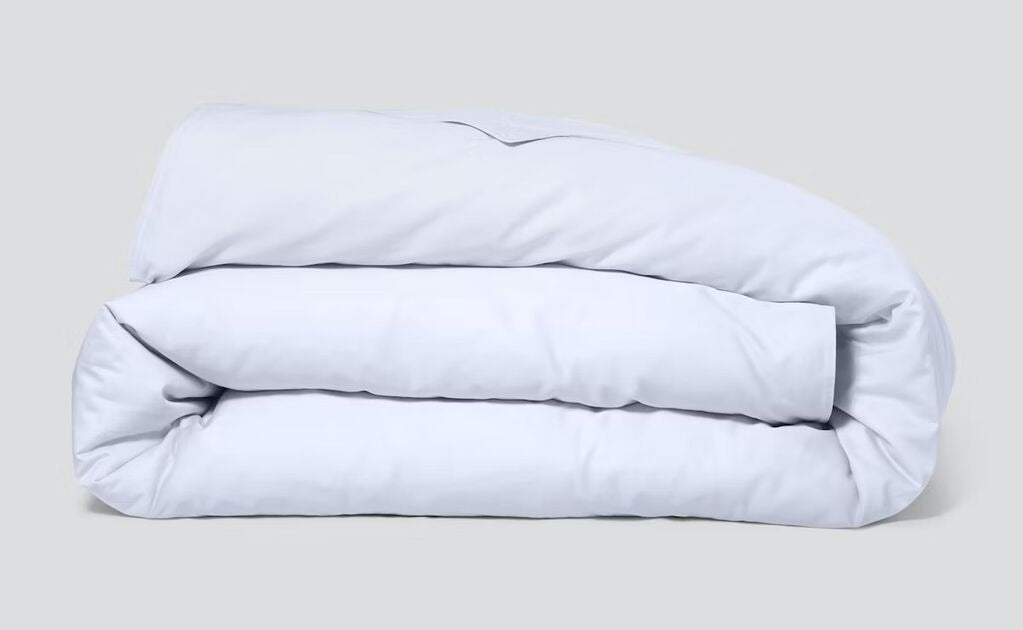 Sateen Duvet Cover, white, foldeda