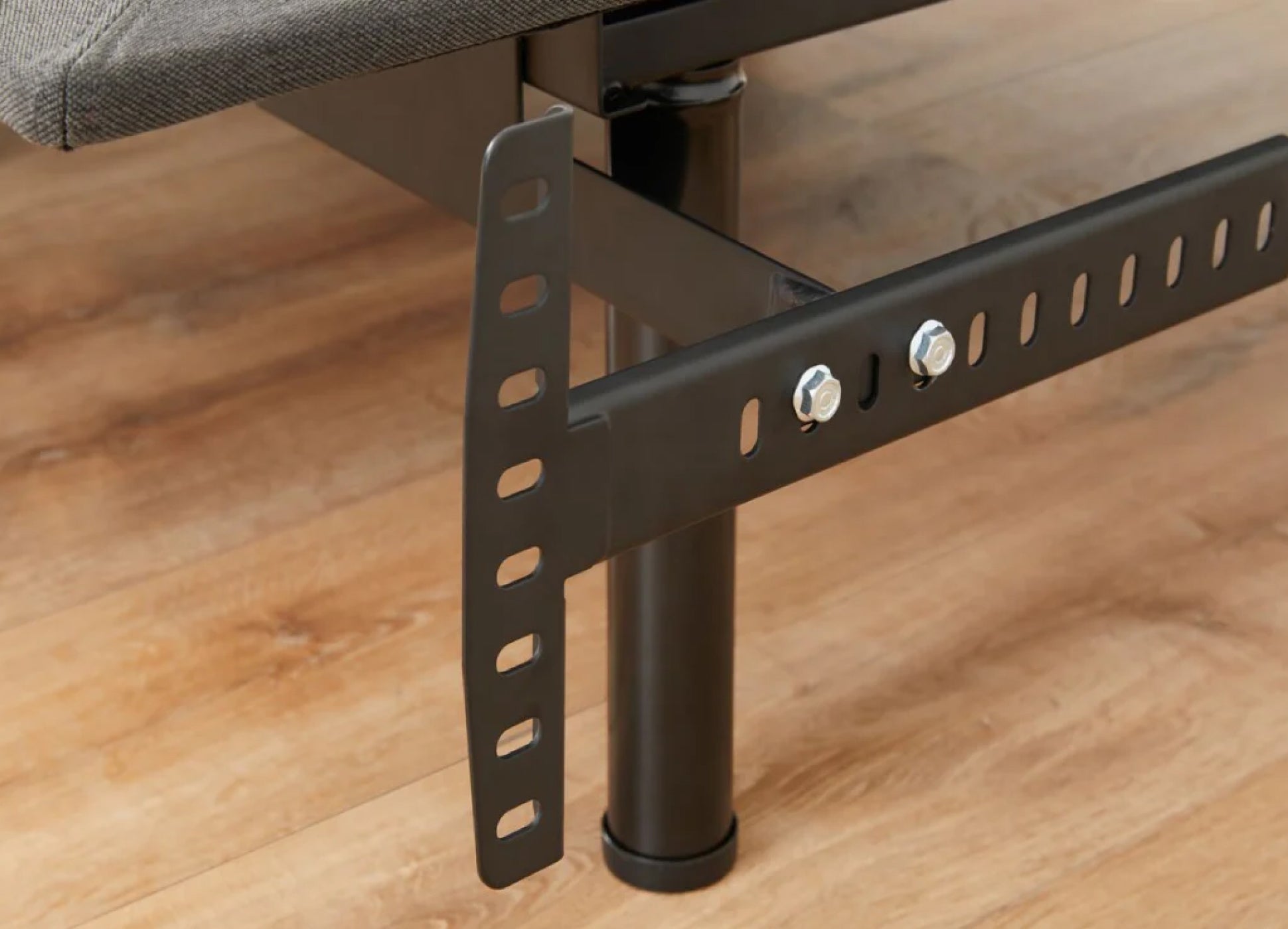 Close-up image of a bracket that can be attached to the Adjustable Base's frame to support a headboard.