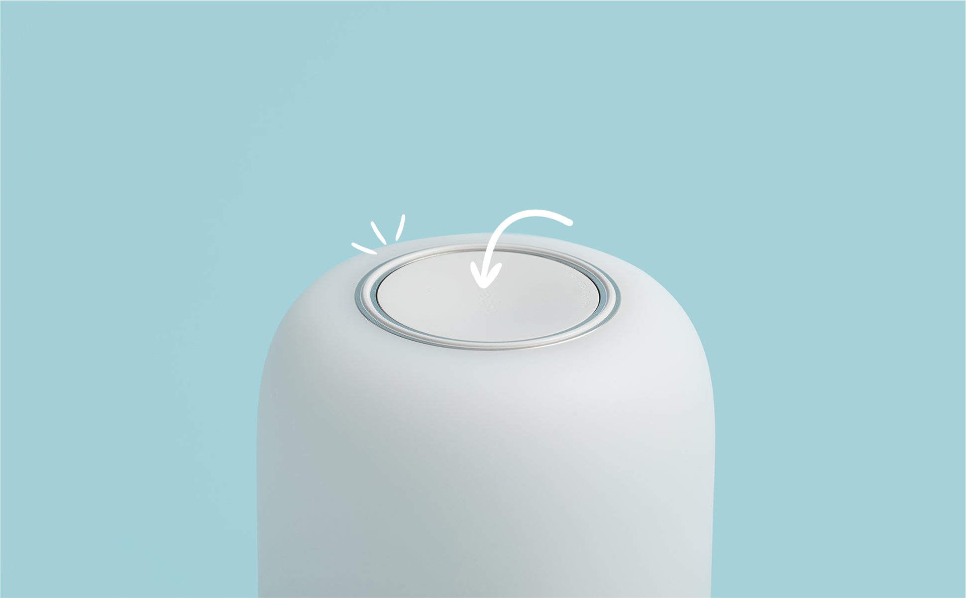 Close-up of the button on top of the Glow Light