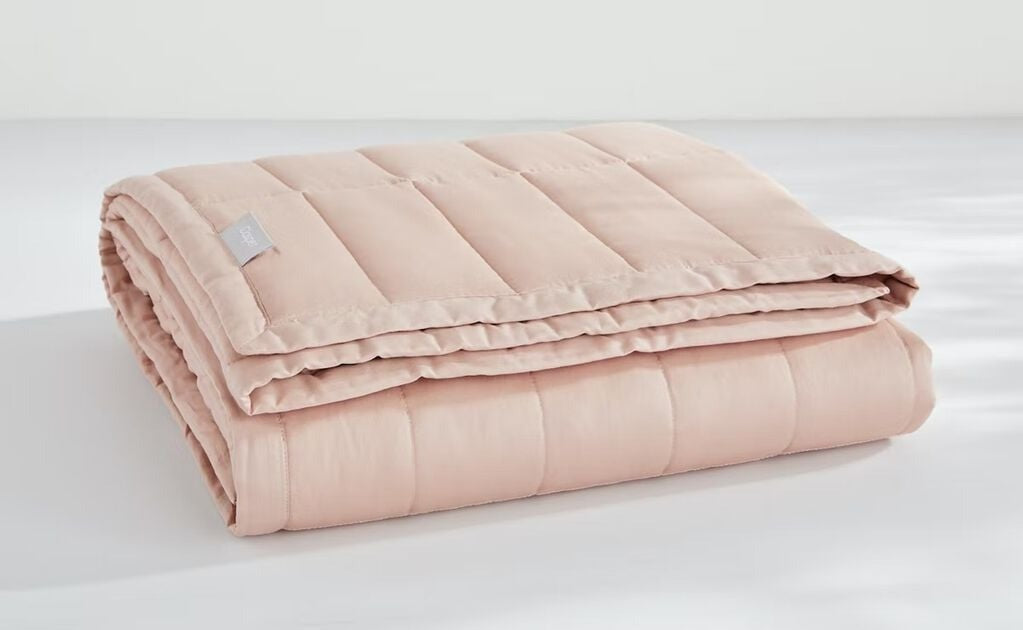 Weighted Blanket, dusty rose, folded