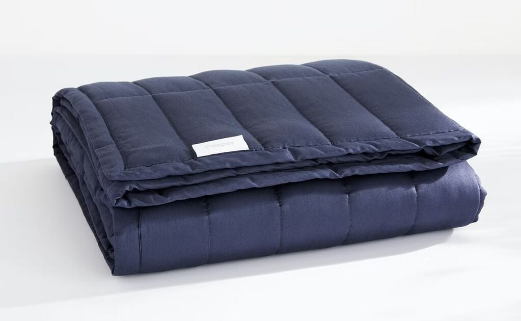 Weighted Blanket, indigo, folded