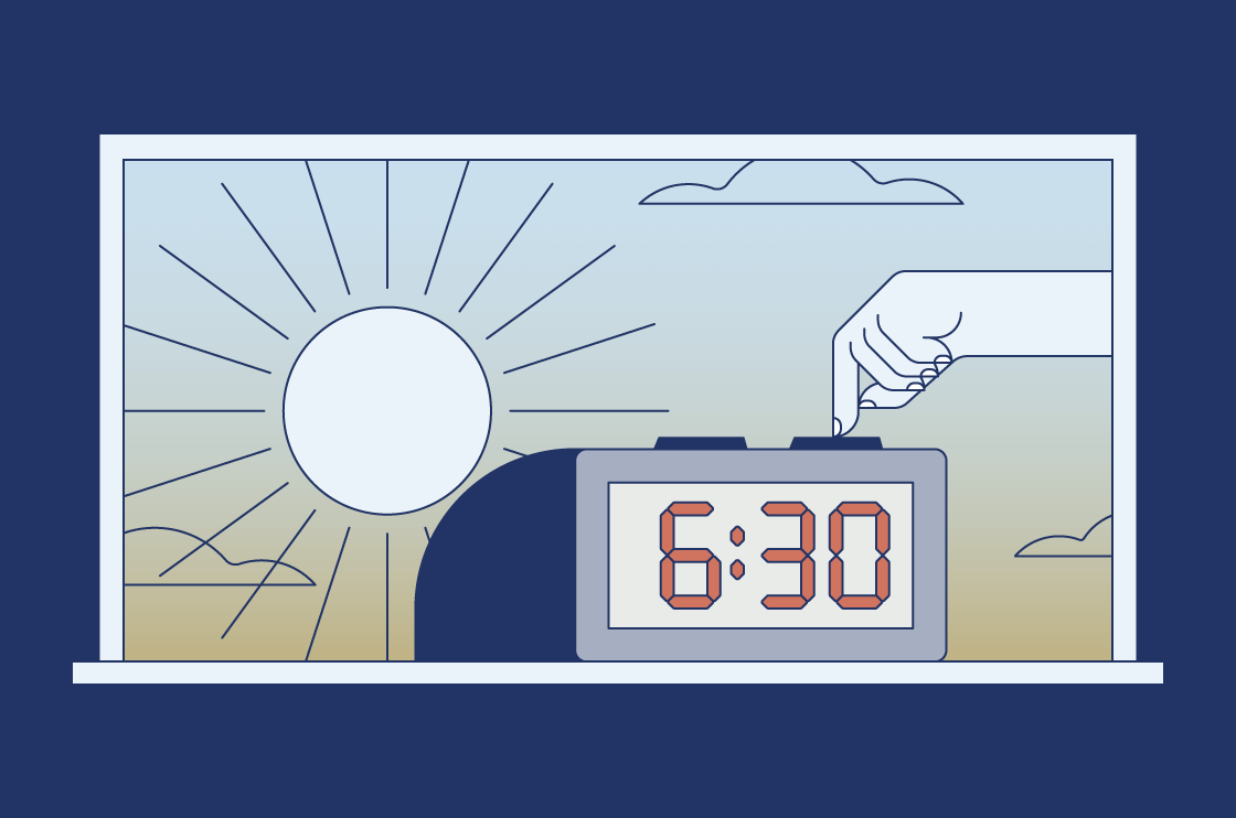 how to wake up early