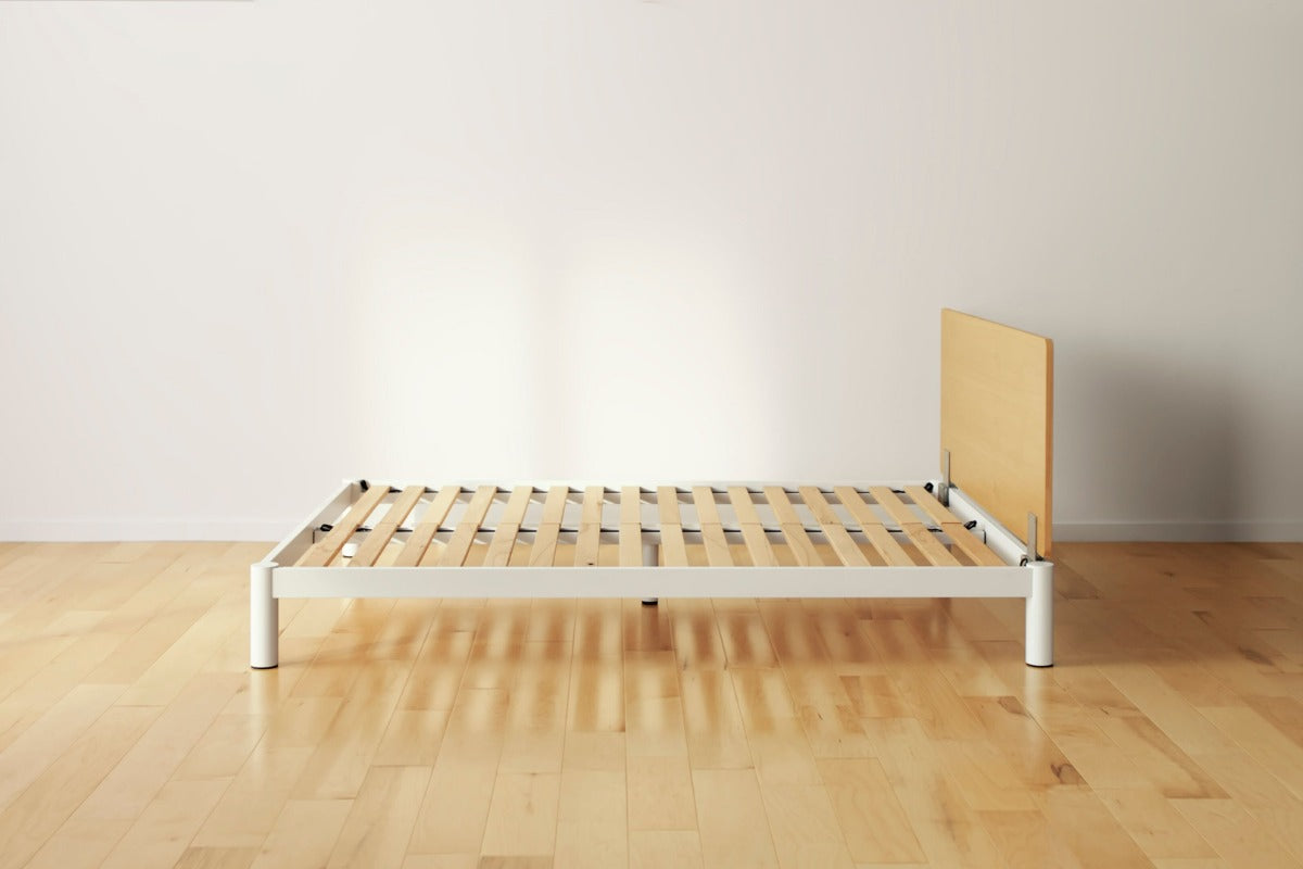 Wooden bed construction exposed