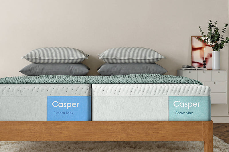 Split King bed with Casper's Dream Max and Snow Max mattresses