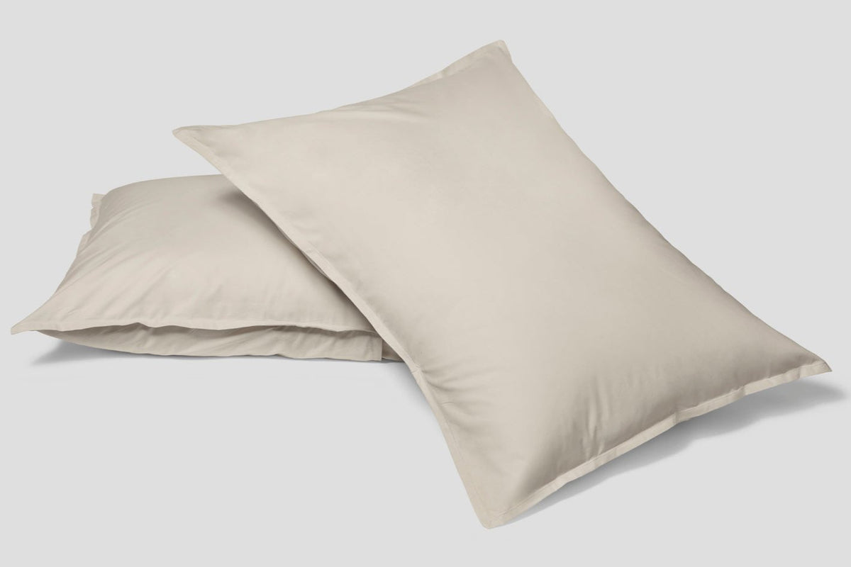 Percale pillowcases, oatmilk