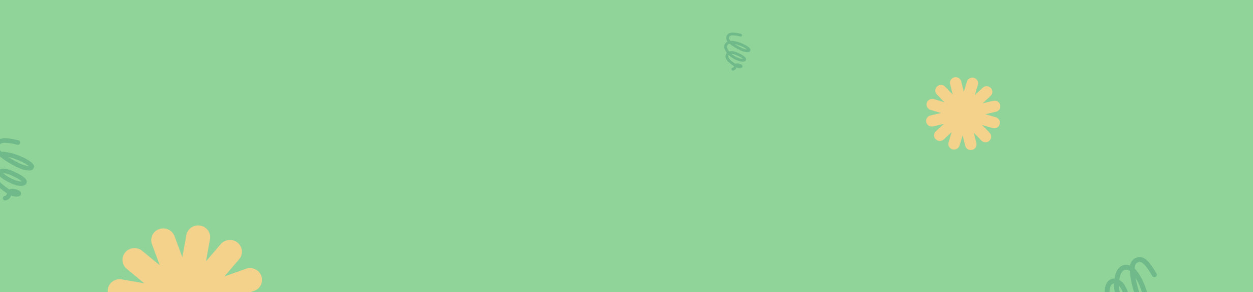 spring themed, light green background with some doodles added to it