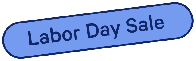 The words 'Labor Day Sale' in dark blue letters