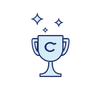icon of a Trophy with the letter "C" on it for Casper