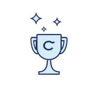 icon of a Trophy with the letter "C" on it for Casper