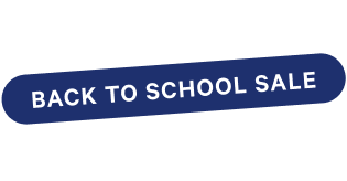 A dark blue rounded rectangular banner with white text reading 'BACK TO SCHOOL SALE' on a light gray background.