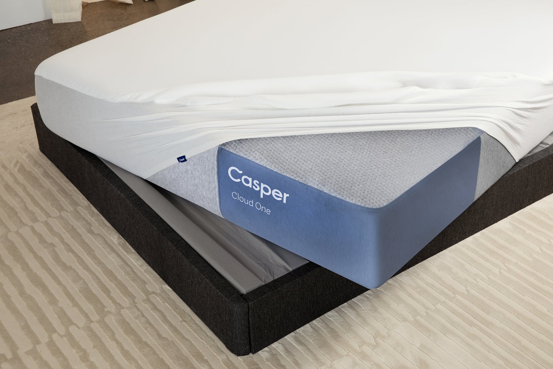mattress protector on Casper's Cloud One mattress on a Foundation