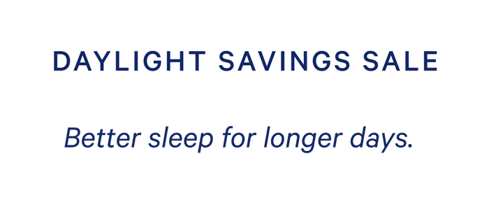 Promotional text for Daylight Savings Sale on a white background