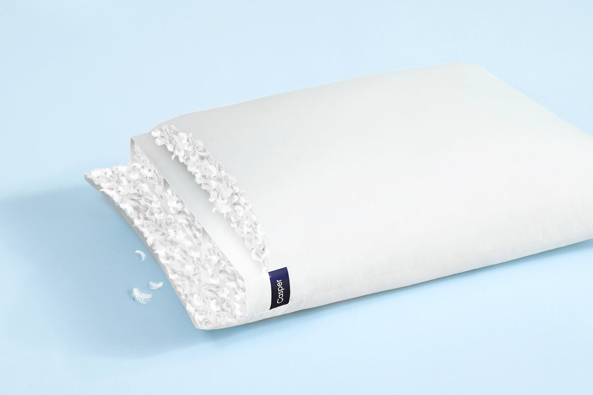 Graphic illustration of the layers and features of the Down Pillow