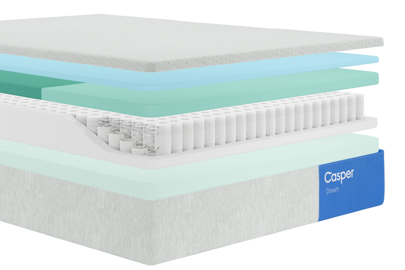 Exploded view of the inner layers of Casper's Dream mattress