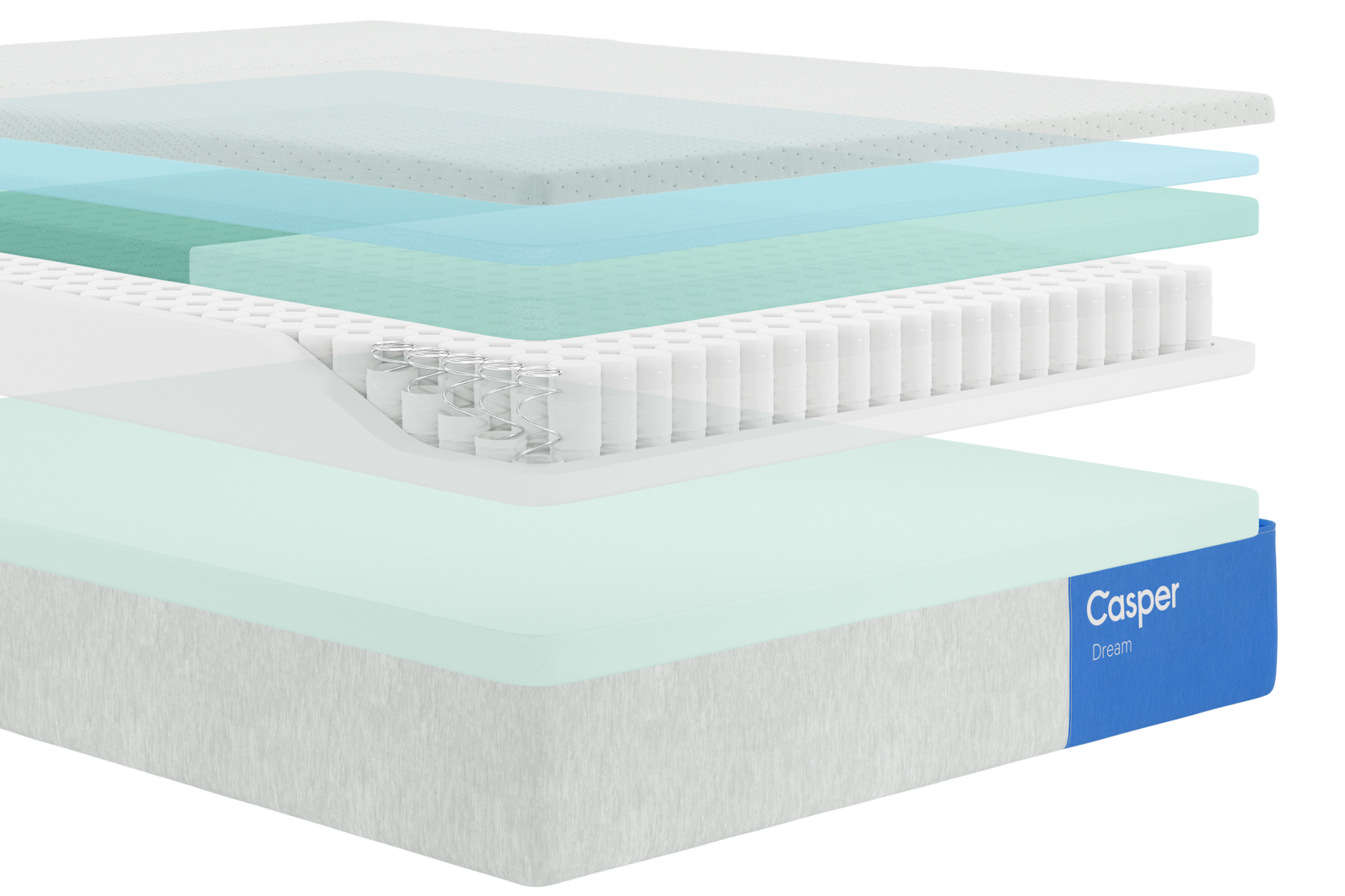 Exploded view of the inner layers of Casper's Dream mattress