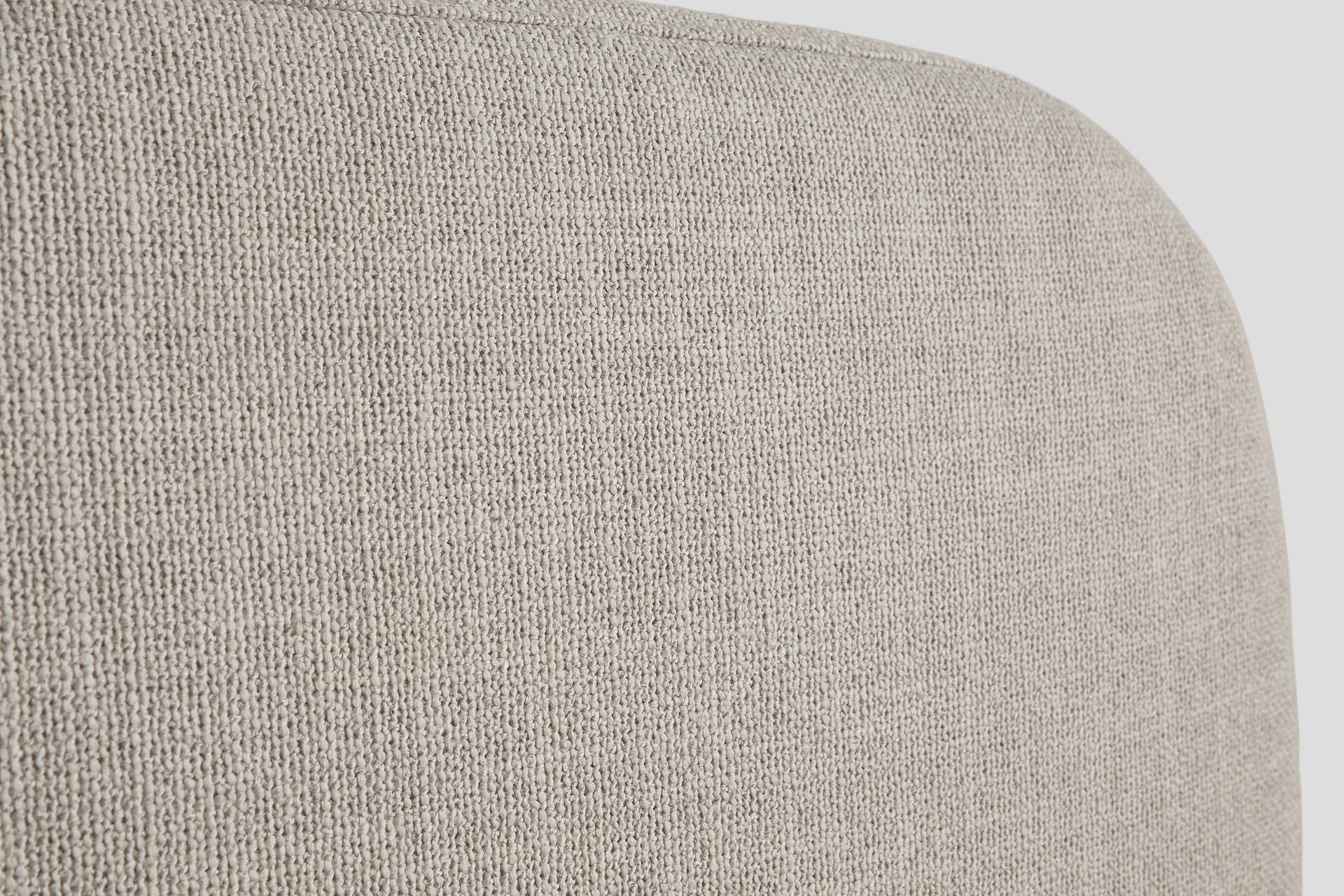 Close-up of fabric detail on Drift Attachable Headboard, fog color.
