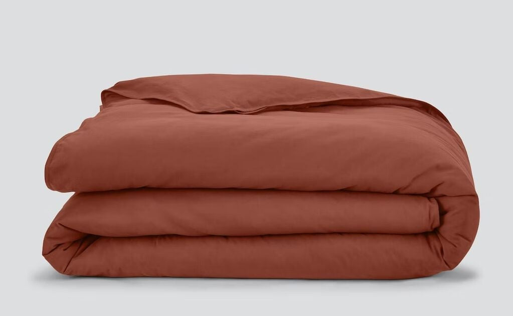 Flannel Duvet Cover, spice, folded