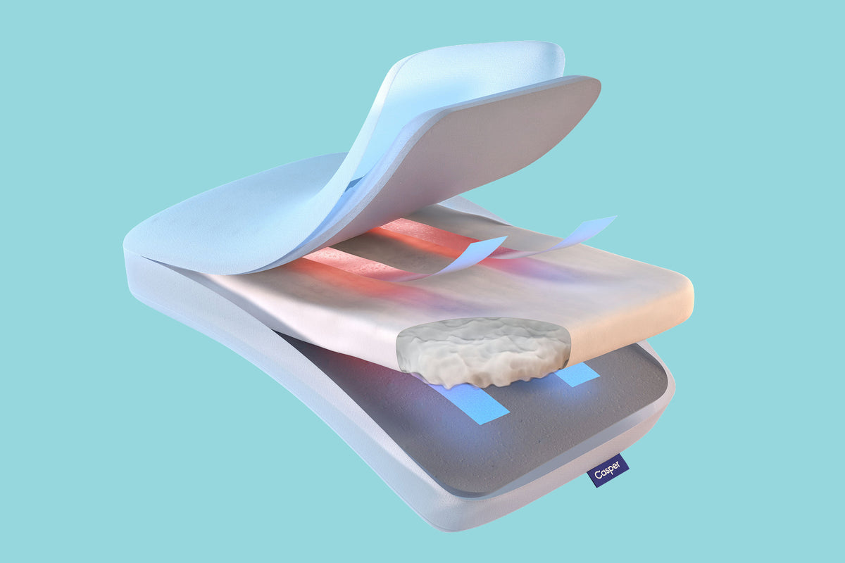 Graphic illustration of the layers and features of the Hybrid Snow Pillow