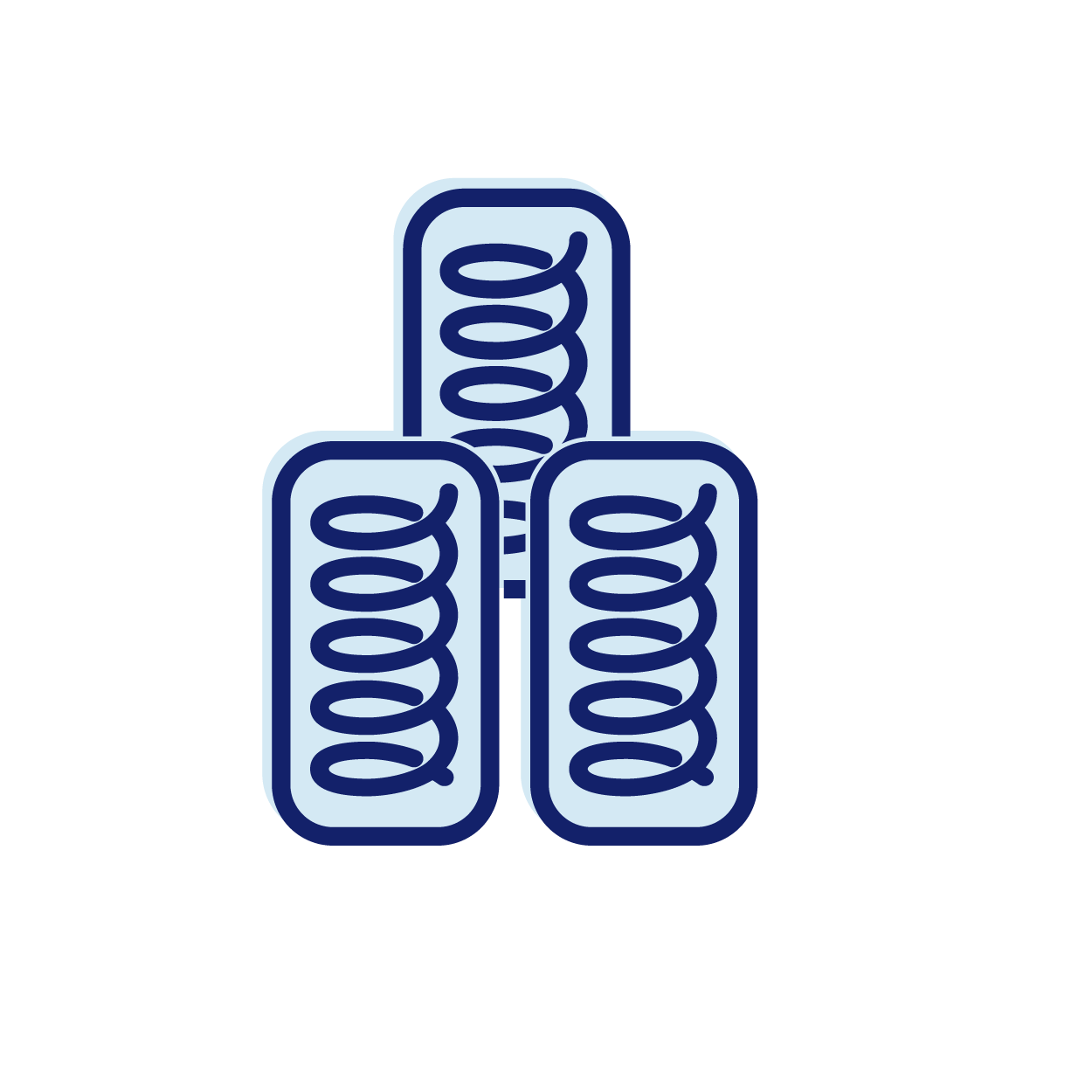 Graphic illustration of flexible coils within the mattress.