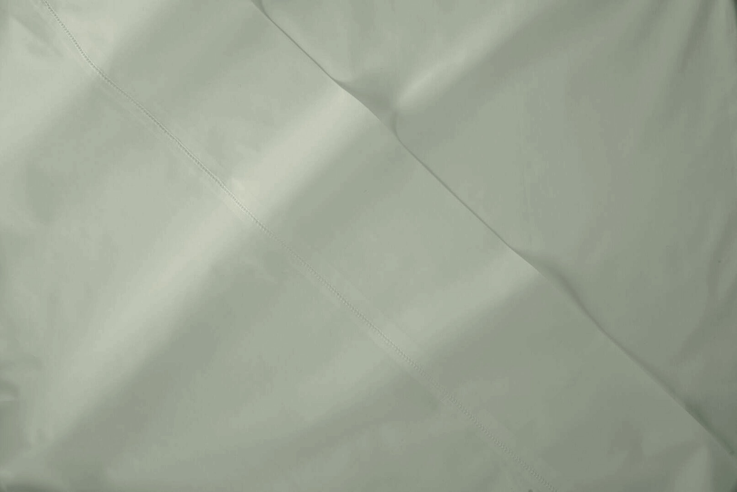 Close-up view of Percale Sheet Set fabric, eucalyptus green