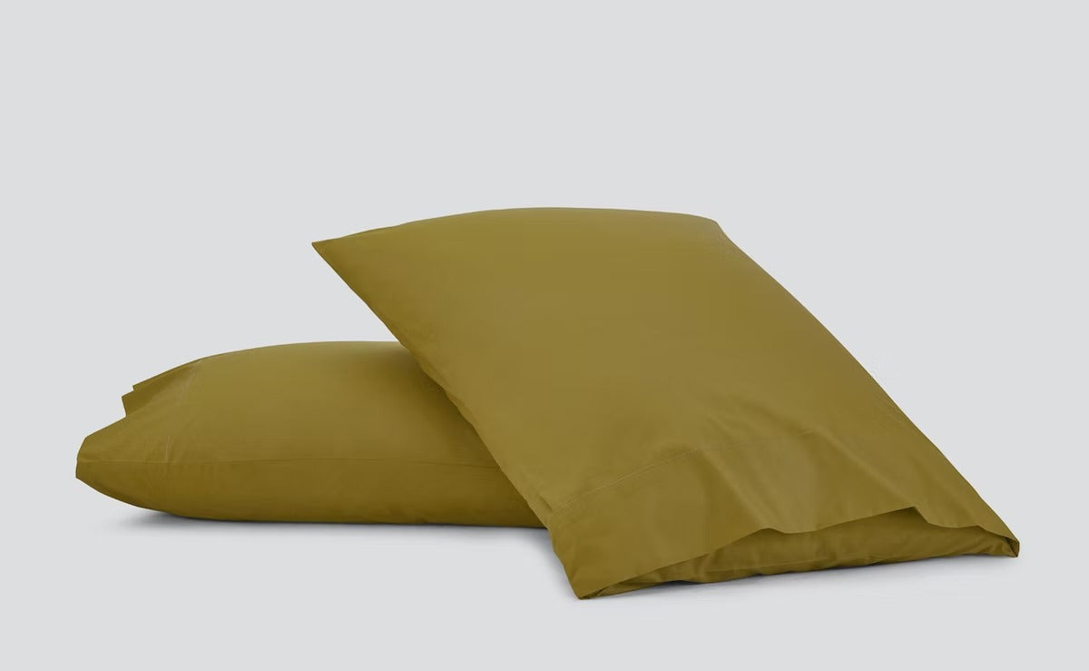 Percale pillowcases, olive