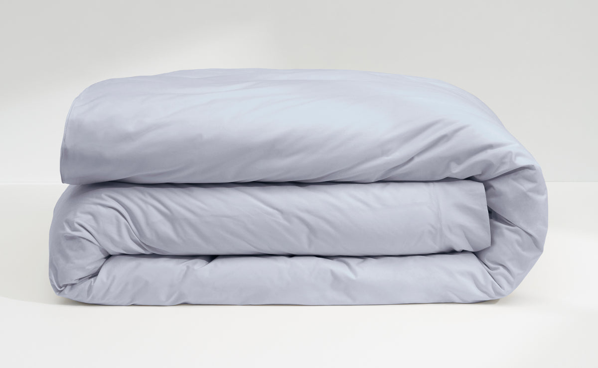 Sateen Duvet Cover in Fog Blue color