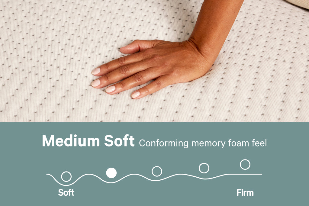 Snow Max mattress has a medium-soft firmness level providing a conforming memory foam feel.