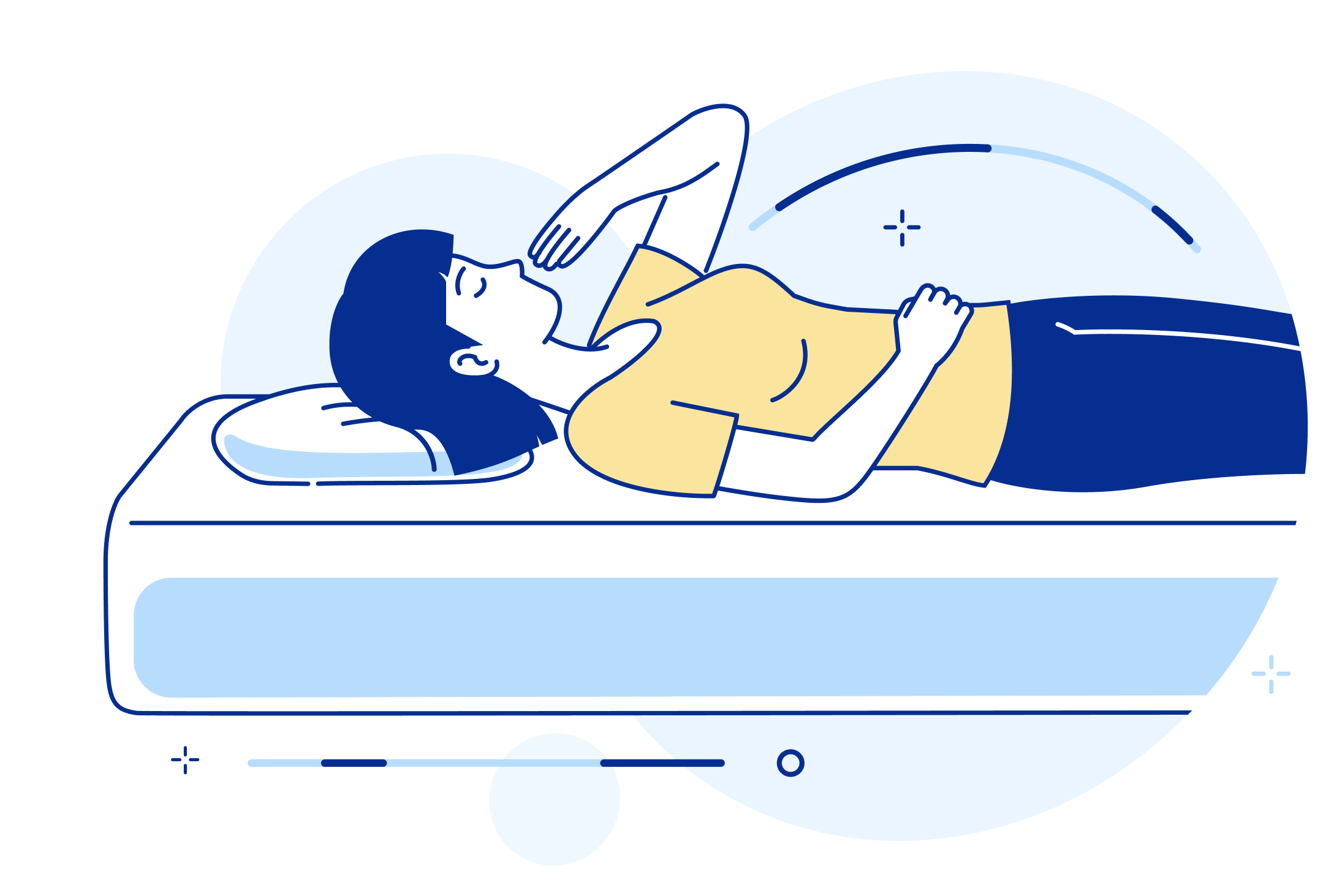 illustration of a woman lying down on a bed