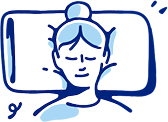 illustration of a person sleeping on their back