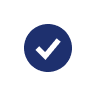 white checkmark against a dark blue background