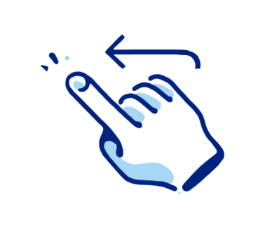 Icon of a hand with a pointing finger and an arrow, indicating direction.