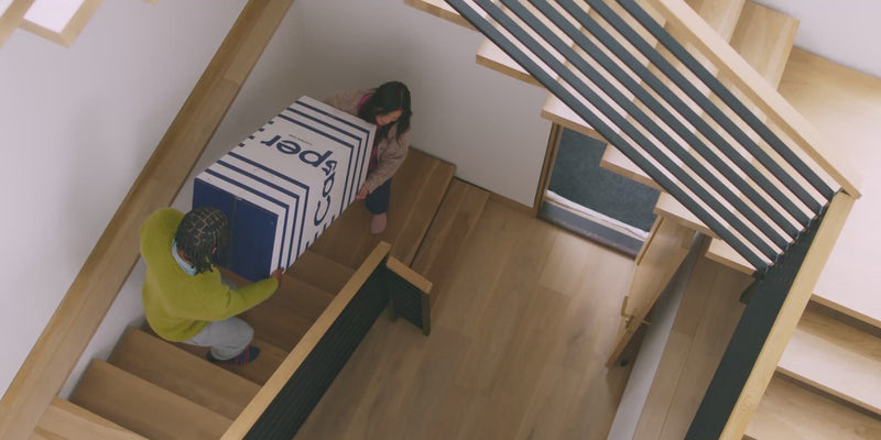 A montage of different individuals and couples setting up and enjoying their new Casper mattresses.