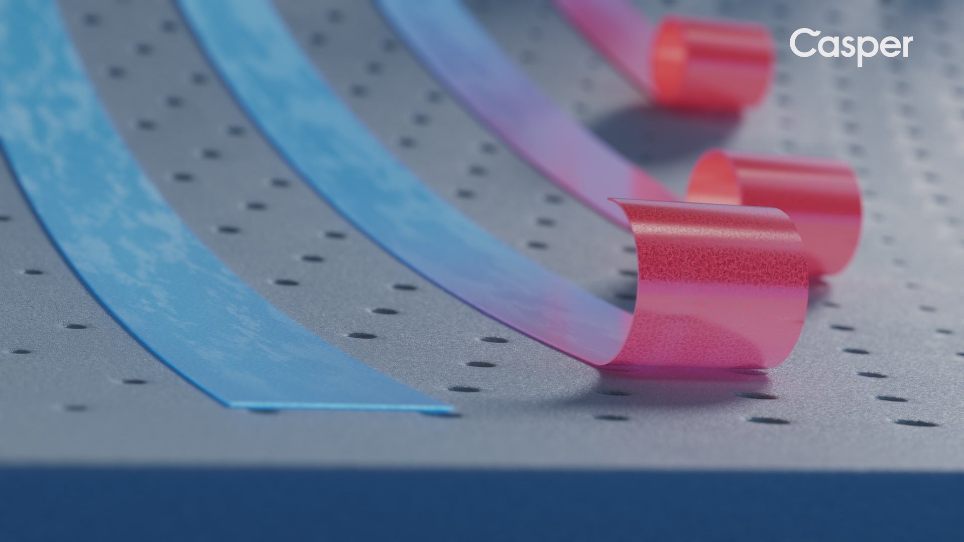 Computer-animated video of the Heat Delete Bands that help power Casper's Snow Technology
