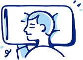 illustration of a person sleeping on their side