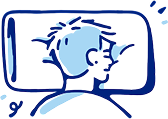 illustration of a person sleeping on their stomach