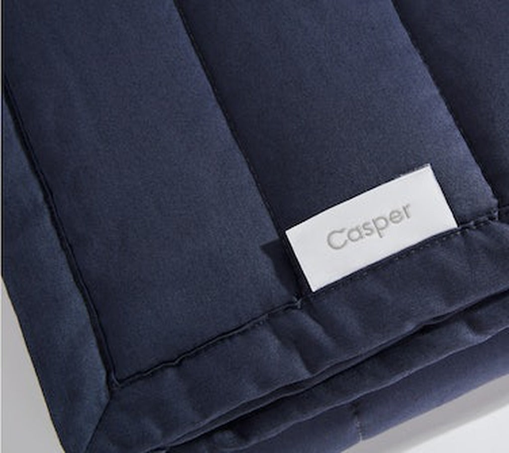 Close-up of Weighted Blanket, indigo, folded